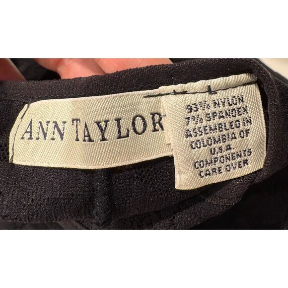 Vintage Ann Taylor Cami Bodysuit Size Large 90s Black Lace Coquette Romantic - Picture 8 of 8